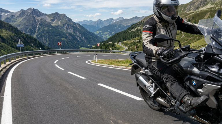Motorradfahrer plant Traum-Tour
