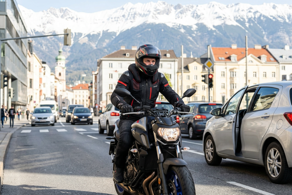 Airbag-Jacke im urbanen Verkehr