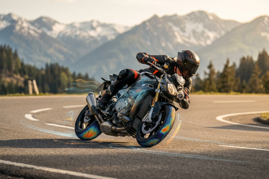 Modernes Motorrad mit digitalen Sensoren