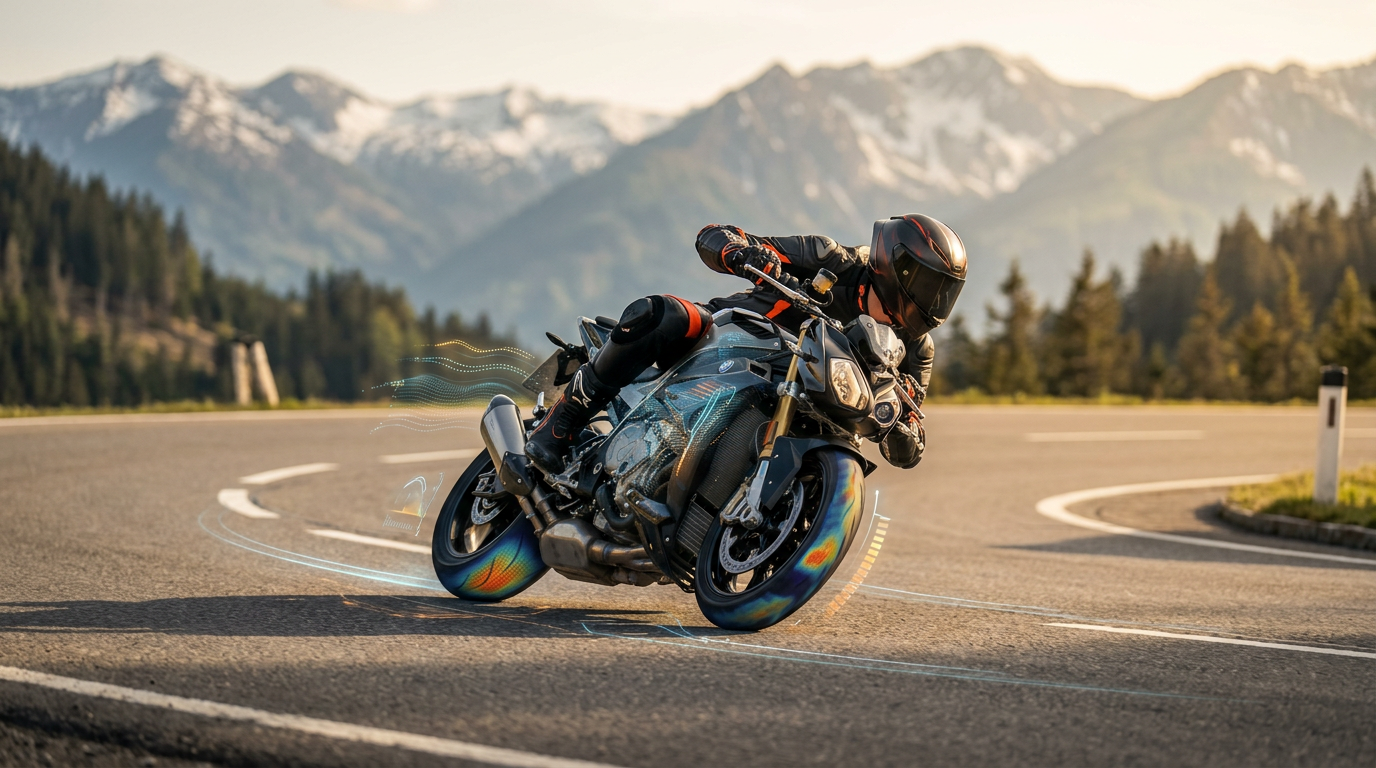 Modernes Motorrad mit digitalen Sensoren