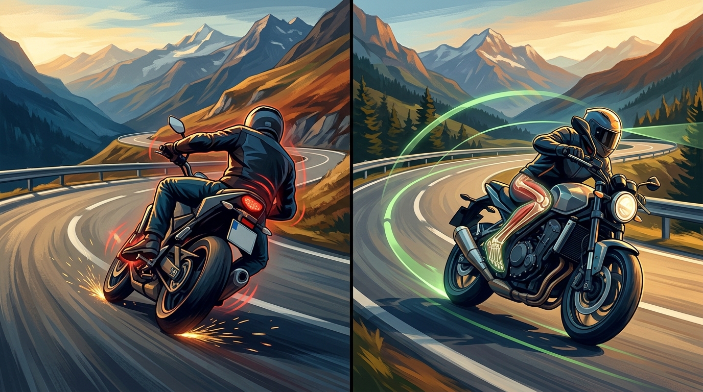 Fußrastenstellung: Wie deine Füße die Schräglage beeinflussen